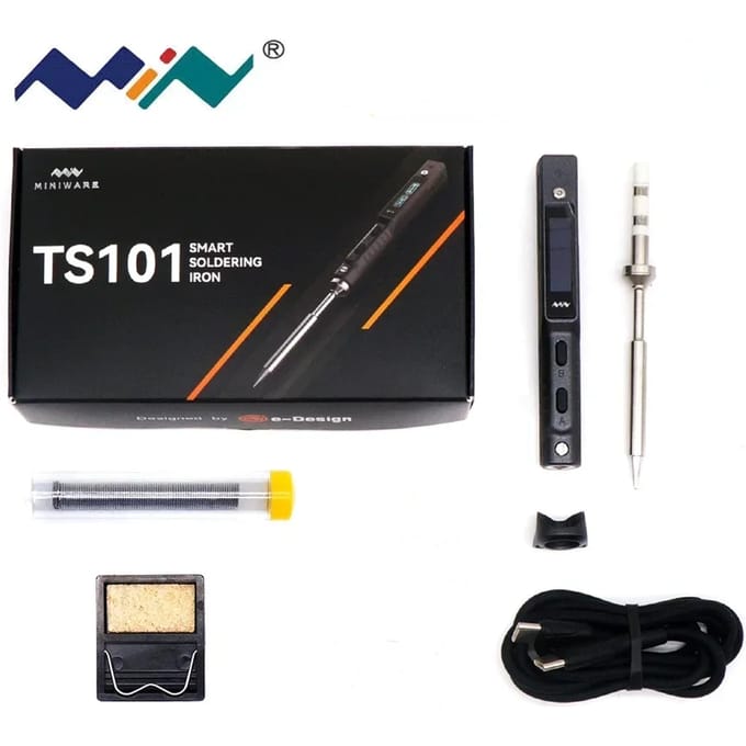 MINIWARE Originele TS101 65W Mini Digitale Elektrische Soldeerbout LCD Programmeerbare Display Verstelbare Temperatuur Digitale Soldeerstation B2 Tips