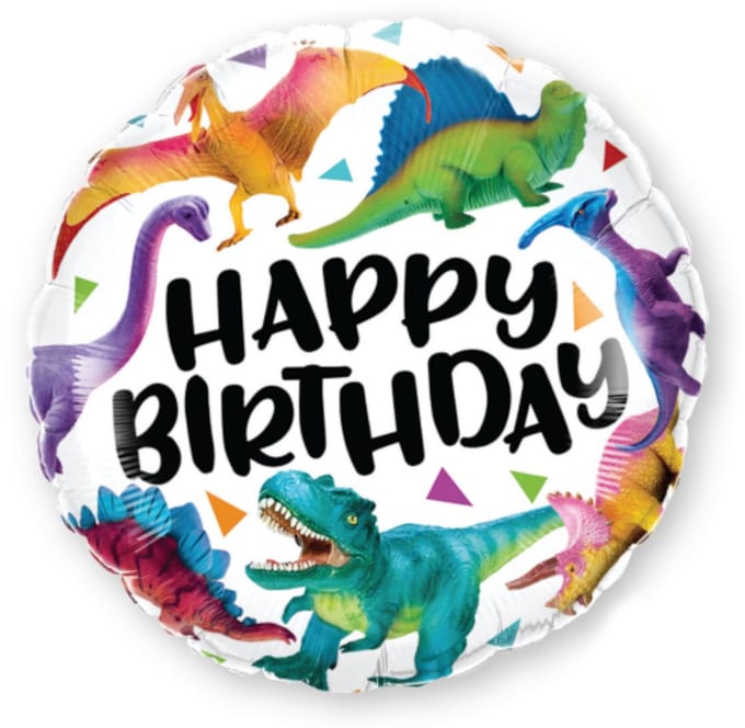 Qualatex - Folieballon Happy Birthday Dinosaurus 45 cm
