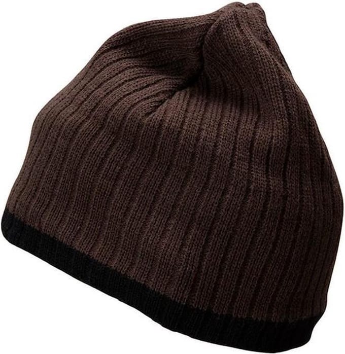 Myrtle Beach - Unisex Gebreide Muts (Bruin/Zwart)