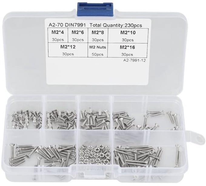 230 stuks Roestvrijstalen Schroeven en Moeren Kit