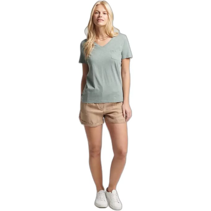 Superdry Studios Cupro Korte Broek Groen M Vrouw