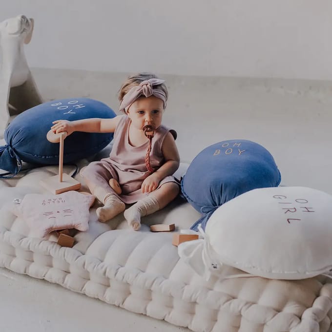 Persoonlijk kussen ballon petrol Malomi Kids