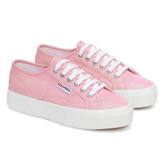 Superga Dames/Dames 2740 Lame Platform Trainers (Roze Begonia Iridescent)