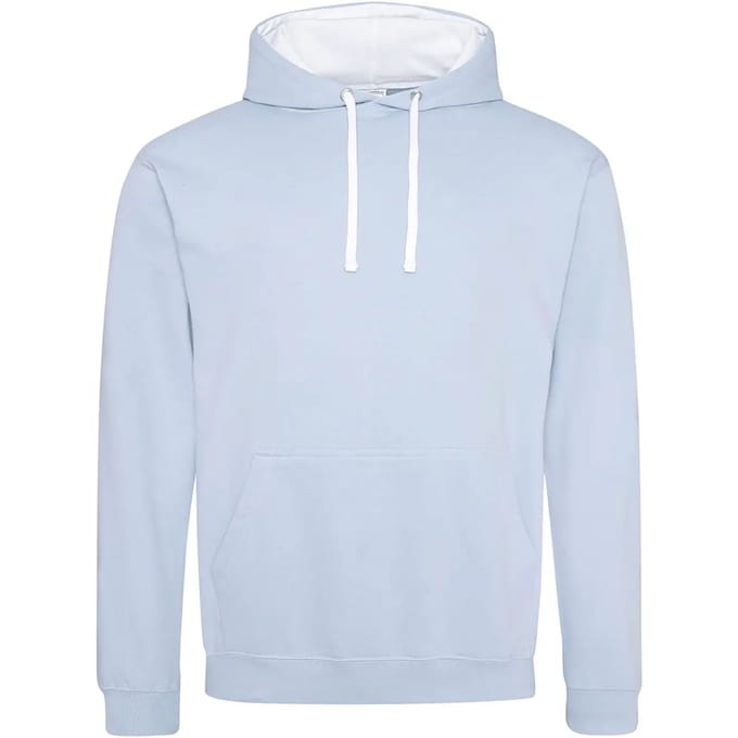 Just Hoods Varsity Hoodie JH003 - Sky Blue/Arctic White - S