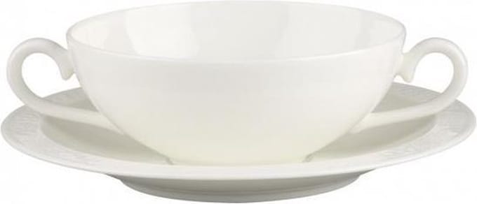 Villeroy & Boch White Pearl bouillonkop + schotel