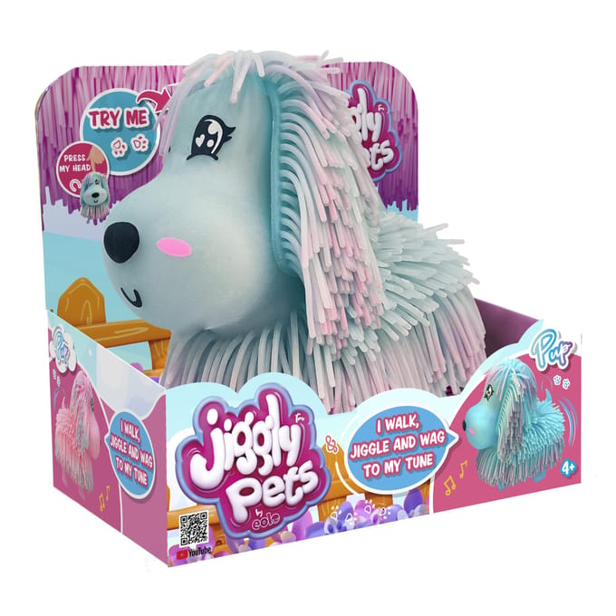Jiggly Pets Pup blauw - Interactieve Puppy - met muziek