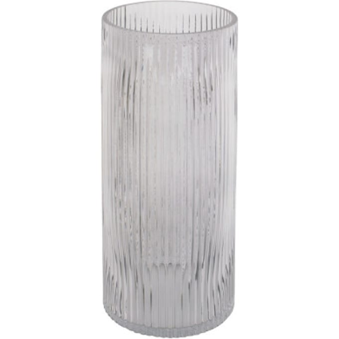 Present Time Vaas Allure Straight - Large - Glas Donkergrijs - Ø12x30cm - Modern