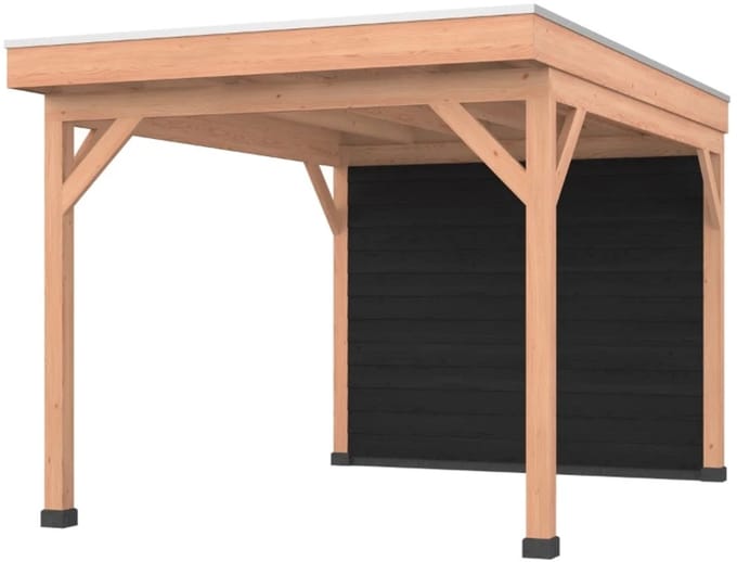Douglas overkapping, 300 x 400, met achterwand, Westwood Comfort Plus Zwart