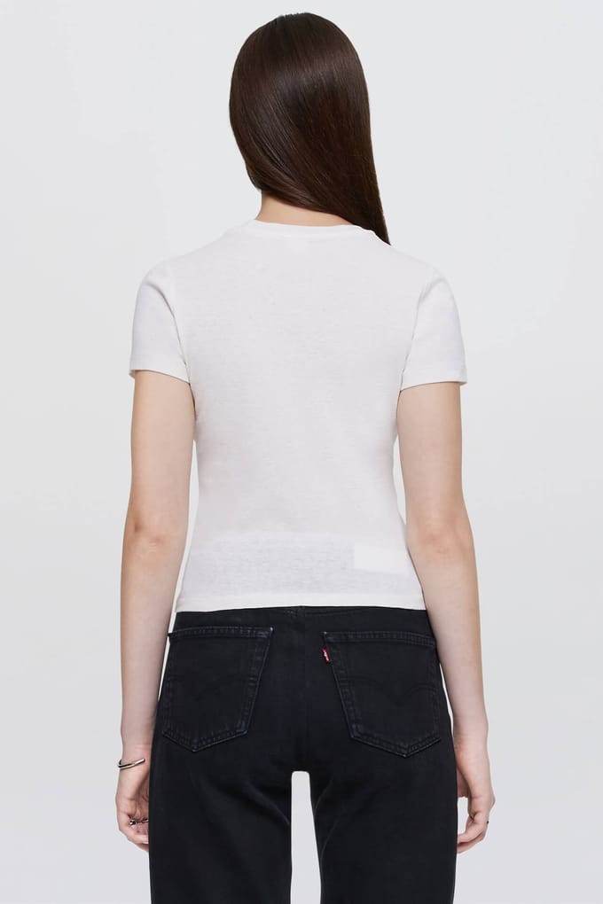 RE/DONE 90s Baby Tee Vintage White Größe: XS | Hemden Outlet | Damen | Weiß