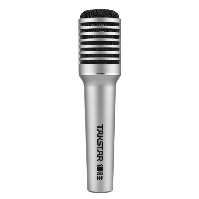 TAKSTAR TA-68 Microphone dynamique professionnel Microphone sans fil à condensateur cardioïde portatif dynamique argenté