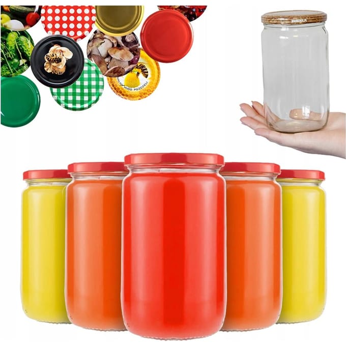 48X Franko Pot 720ml Jam Honing Conserveren Potten Augurken + Deksel 82