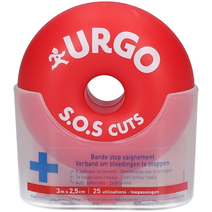 Urgo S.O.S Cuts Verband om Bloedingen te Stoppen 3 m x 2,5 cm 1