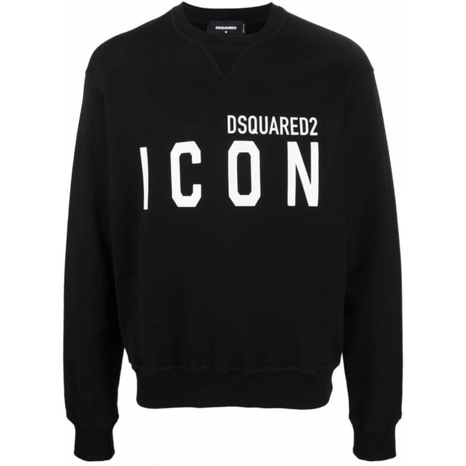 Dsquared2 Zwarte Sweatshirt Met Groot Logo En Iconisch Zwart Logo