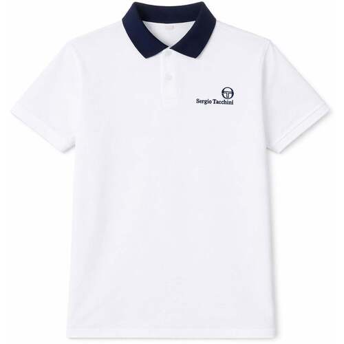 T-shirt Sergio Tacchini Bondi Polo Shirt White/Maritime Blue/Mango Mint