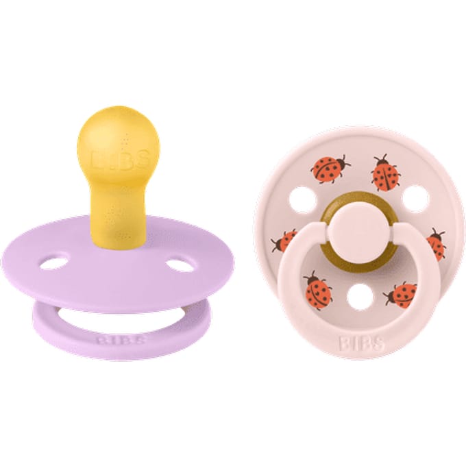 BiBs Studio Colour Fopspeen - Rond - 2 Stuks - 0-6 Mnd - Ladybug Violet Sky Mix