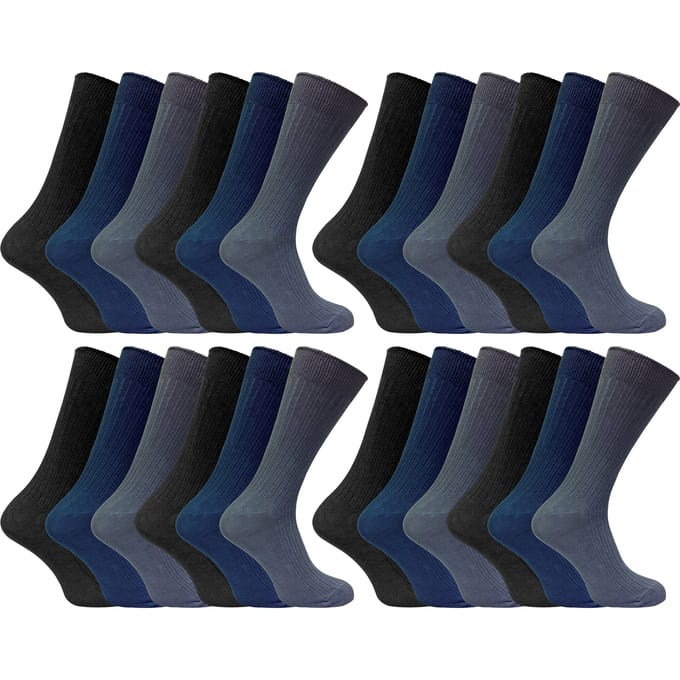 24 Paar Multipack Heren Ultimate Comfort 100% Katoenen Sokken