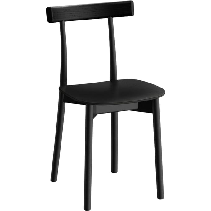 NINE Skinny Wooden Stoel - black