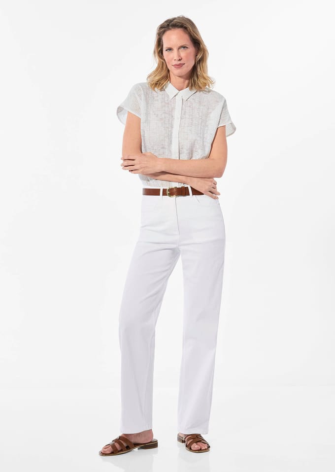 Wijde jeans VERA van stretch-denim - wit - Gr. 21 van Goldner Fashion