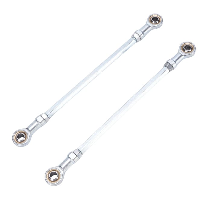 1 Paar 255mm Stuurstangset Staallegering 8mm Kogelgewricht Stuurstangeind Montage voor Go Kart Drift Trike ATV Quad Mini white