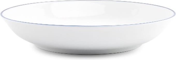 BonBistro Diep bord 21xH4cm coupe blue rim Basic White (Set van 6)