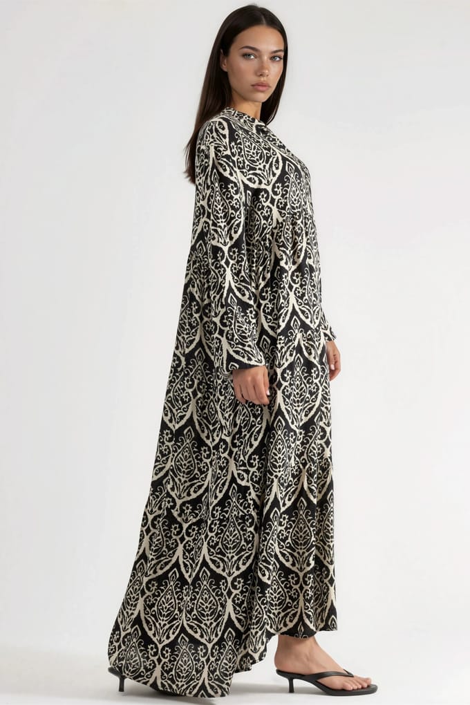 Comfortabele Patroon Maxi-jurk