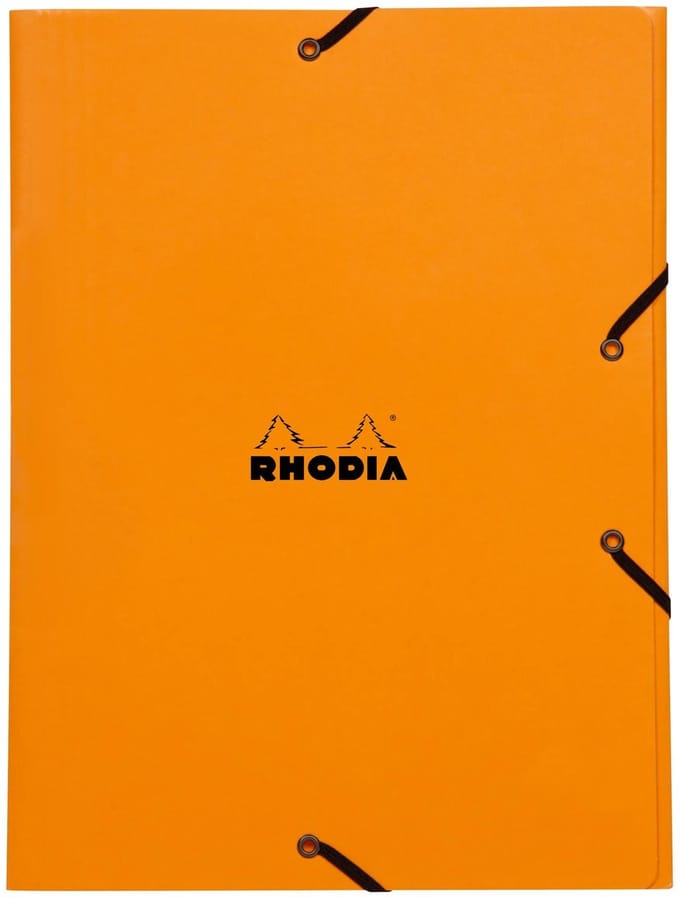 Rhodia Elastomappen - 3 stofkleppen - A4 - Oranje - 5 stuks