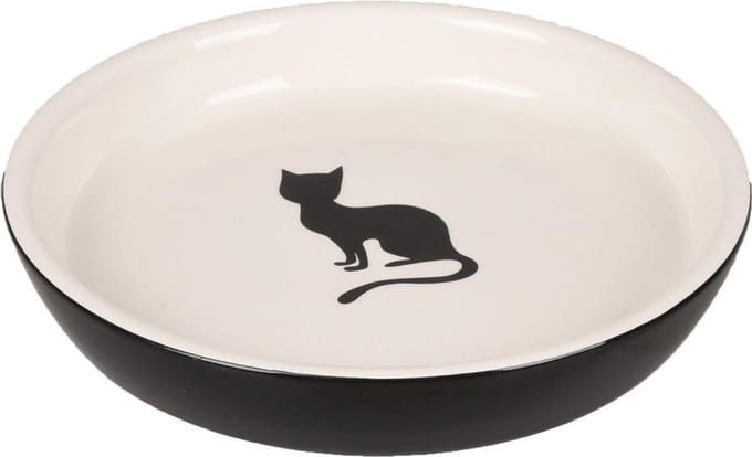 Flamingo - Kattenvoerbak Nala - Zwart/Wit - 180 ml - 15.5x15.5x2.5cm