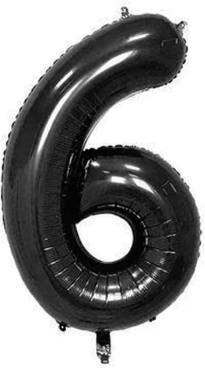 New Age Devi - Folieballon 6-jarig feestje - zwart - 41cm
