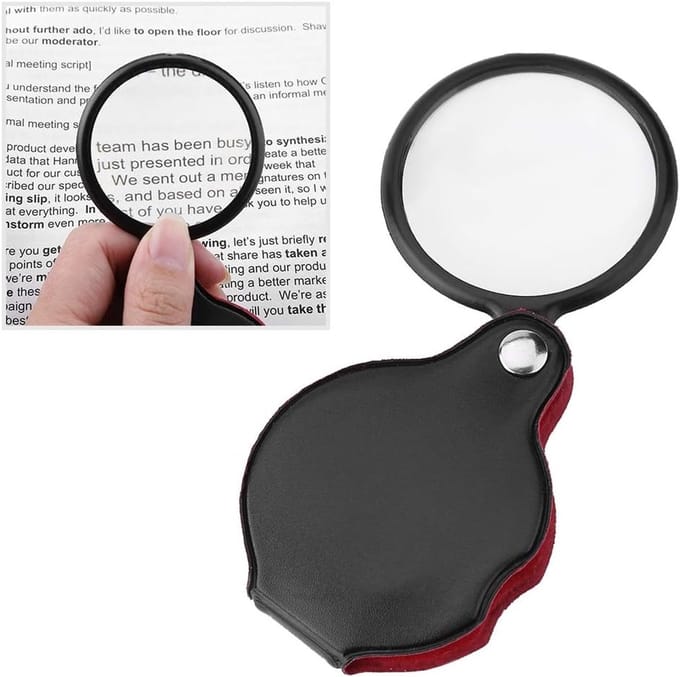 Vouwbare Vergrootglas - Pocket Vergrootglas - 8x Mini Vergrootglas met Hoes