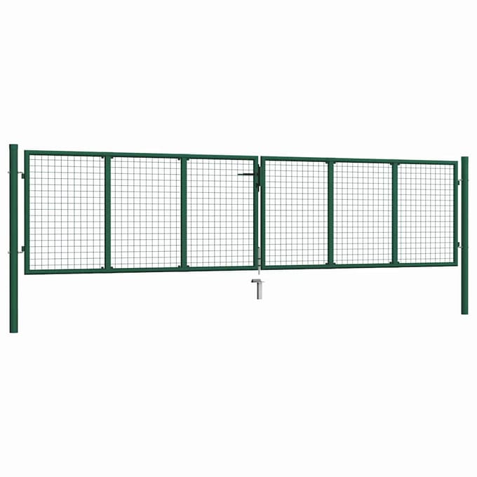 vidaXL - Tuinhek - van - gaas - 400x100 - cm - staal - groen