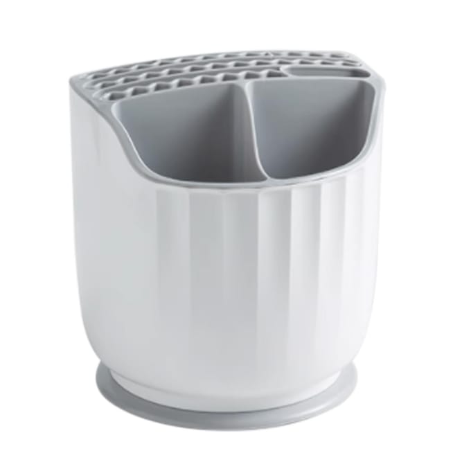 Porte-ustensiles rotatif Compartiments multiples Plastique Comptoir de cuisine Support à couteaux et baguettes gray