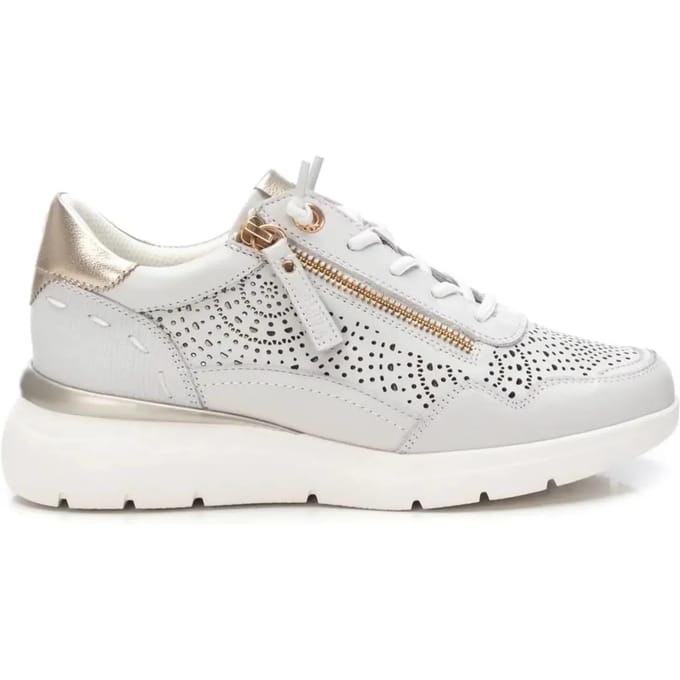 Dames sneakers met zijrits van leer Carmela