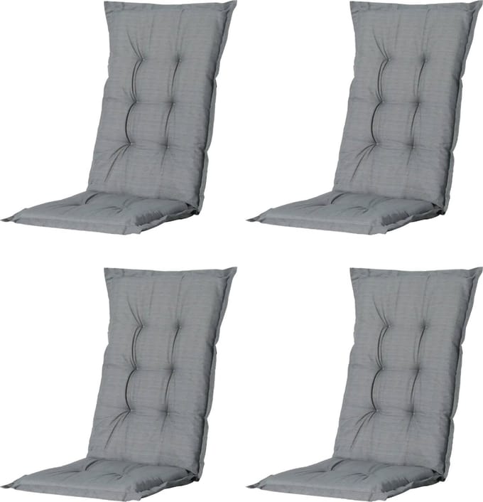 Madison - Tuinkussen - Universeel - Lage Rug - 4 st. - Basic Grey - 105x50cm - Grijs - Tuinstoelkussens - Standenstoel