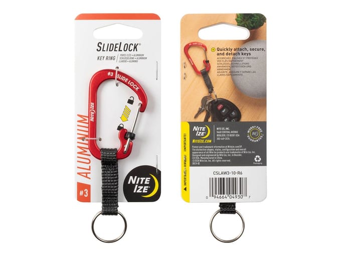 Nite Ize Karabijnhaak Slidelock Sleutelring rood #3