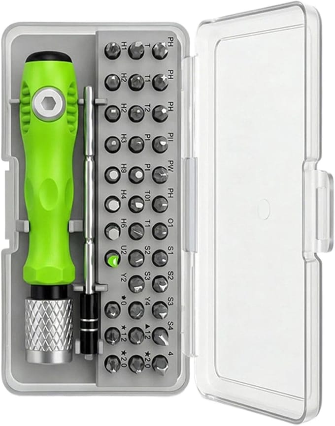 Precisie schroevendraaierset - Driver set - Elektronica reparatie - 32-in-1 bits - Opbergkoffer - Grijs