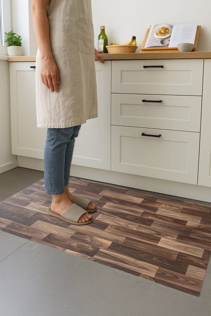 JYG LIME OAK vinyl tapijtloper 75x250cm - afwasbaar - antislip - keukenloper