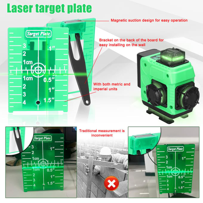 Multifunctionele 16 lijnen laserniveau 3 graden zelfnivellerende machine Oplaadbare lithiumbatterij nivellering EU Plug veelkleurig