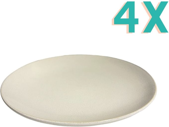 Home Society Diner Bord Sofie Beige 4 stuks