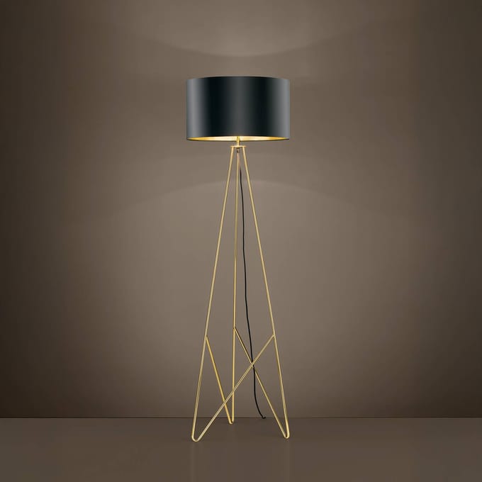 EGLO design Camporale - Vloerlamp - 1 Lichts - Messing - Zwart, Goud