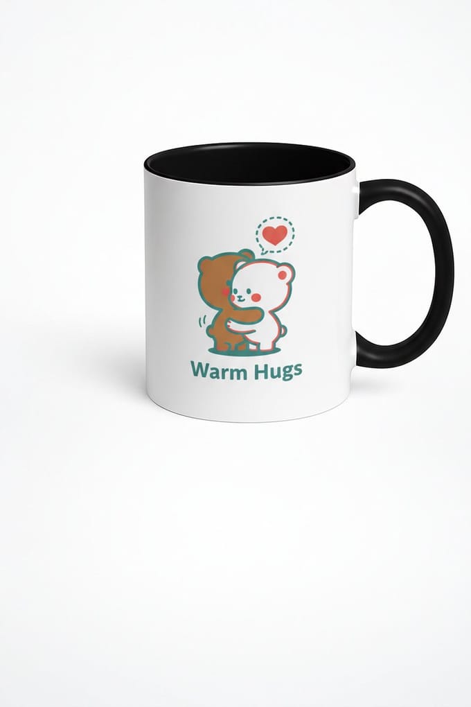 Warme Knuffel Beren Mok - 'Warm Hugs' Liefdevolle Keramische Beker Cadeau