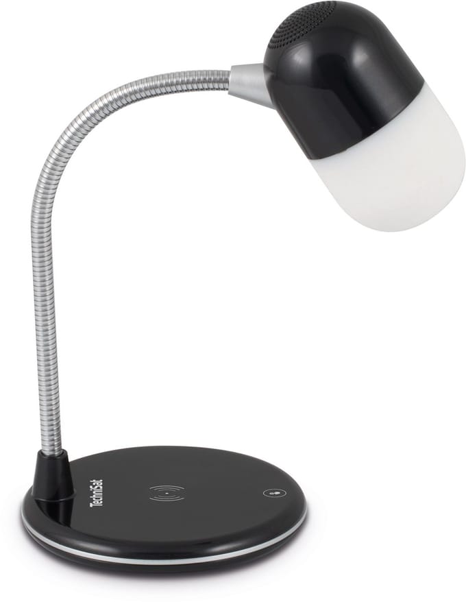 TechniSat Viola tafellamp met bluetoothspeaker en draadloze oplader - zwart