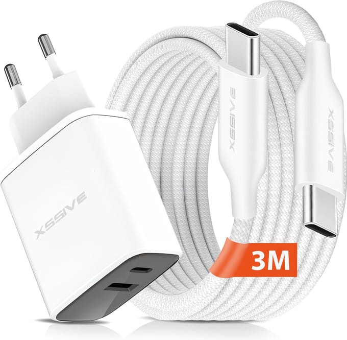 USB-C Adapter met Kabel - 3M - 65W - GaN Tech - Super Snellader - USB C