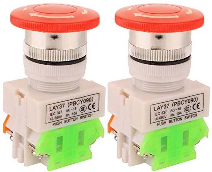 Rode Noodstop Drukknop 2 stuks AC 660 V 10A 22mm NO/NC