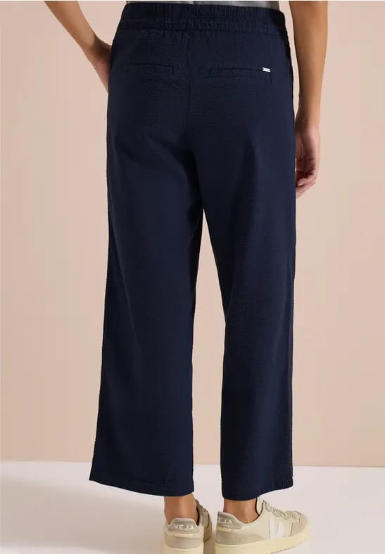 Wide Legs broek in seersucker kwaliteit
