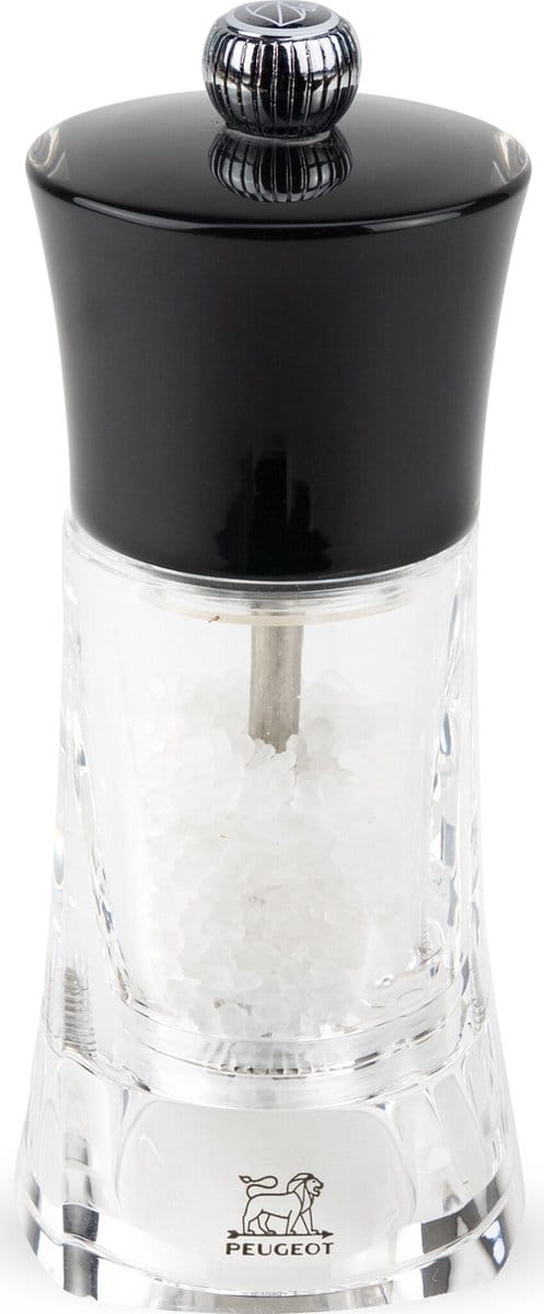 Peugeot Molène Zoutmolen 14 cm - Zwart/transparant - Acryl