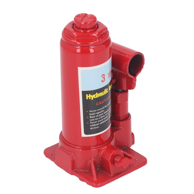 Cric hydraulique vertical soudé pour voiture et camion, avec poignée de pompe, 3 tonnes red