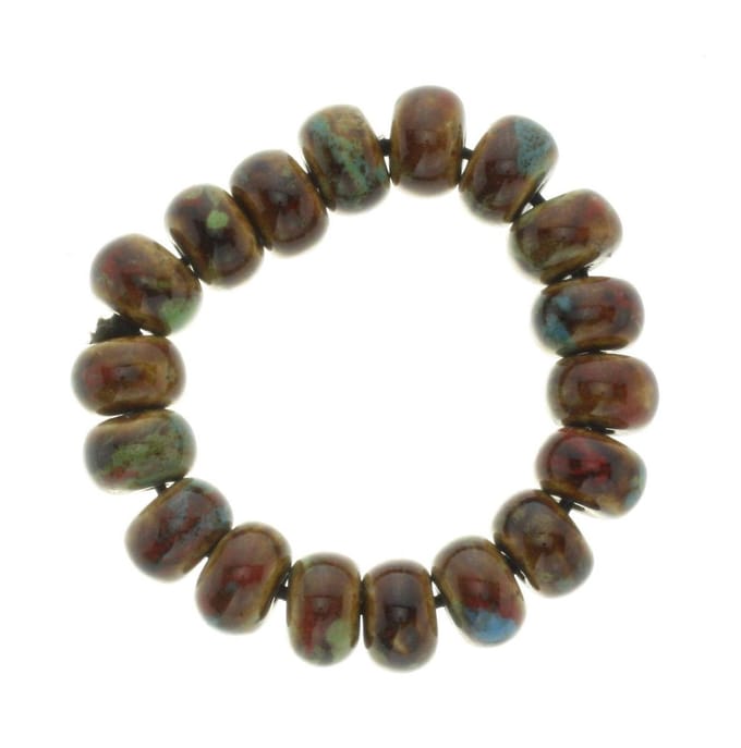 Behave - Elastische armband met keramieke kralen - boho stijl - 15,5 cm