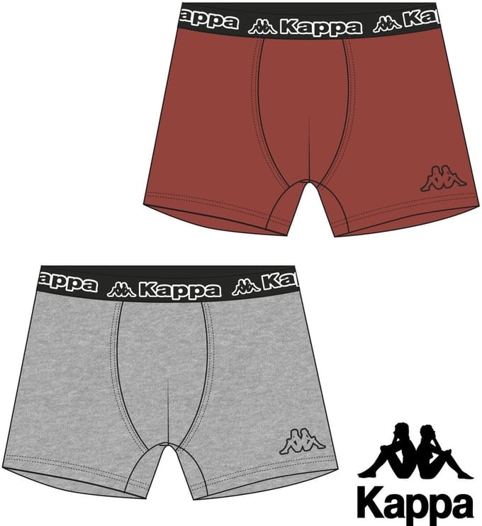 Kappa - Katoenen Boxershorts 8PACK - 4x Grijs & 4x Rood - M
