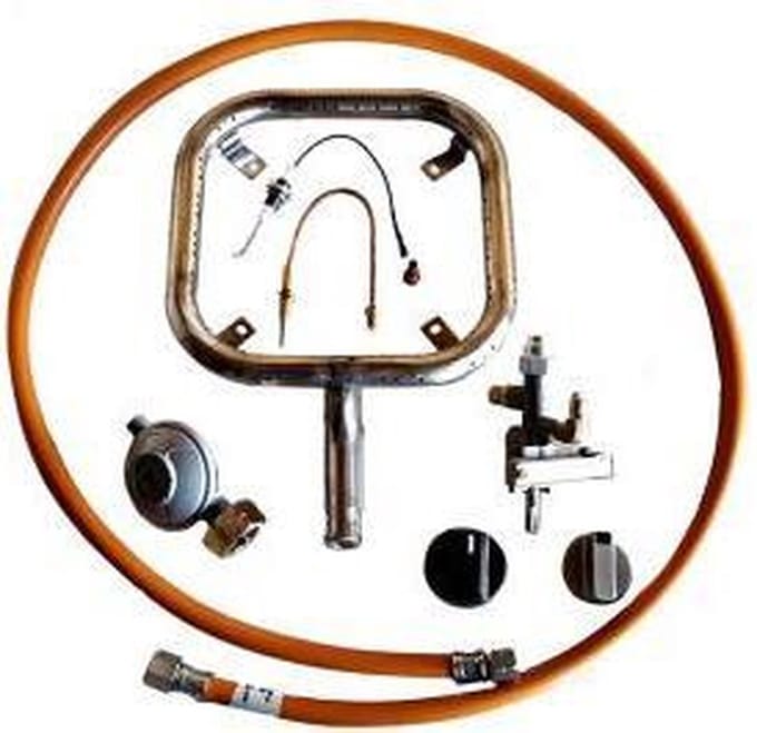 Vuurtafel brander set rvs vierkant