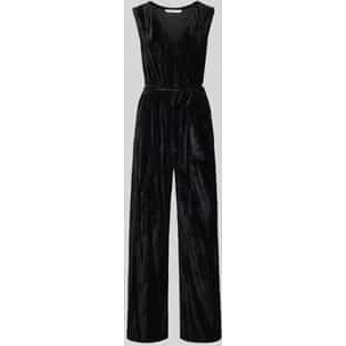 Tom Tailor Denim - Relaxed jumpsuit van fluweel - Maat S - deep black